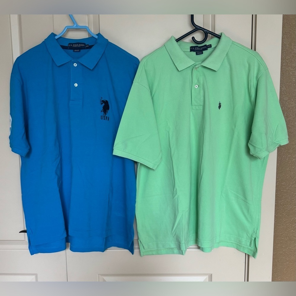 Vintage U.S. Polo Assn. Blue and Green Polo Shirts Classic Style